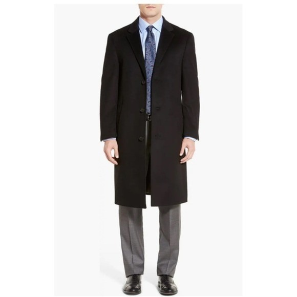 Hart Schaffner Marx Other - Hart Schaffner Marx Sheffield Black 100% Cashmere Wool Overcoat Size 46R